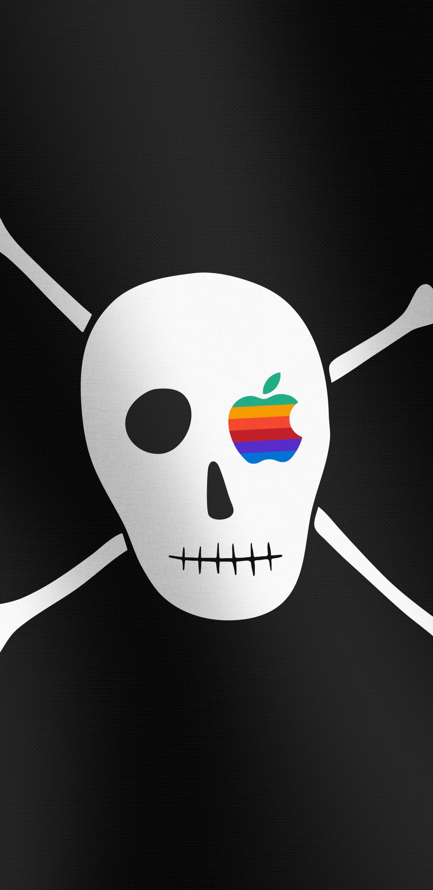 Обои Юниверсал Студиос Сингапур, яблоко, пиратство, футболка, веселый Роджер в разрешении 1440x2960