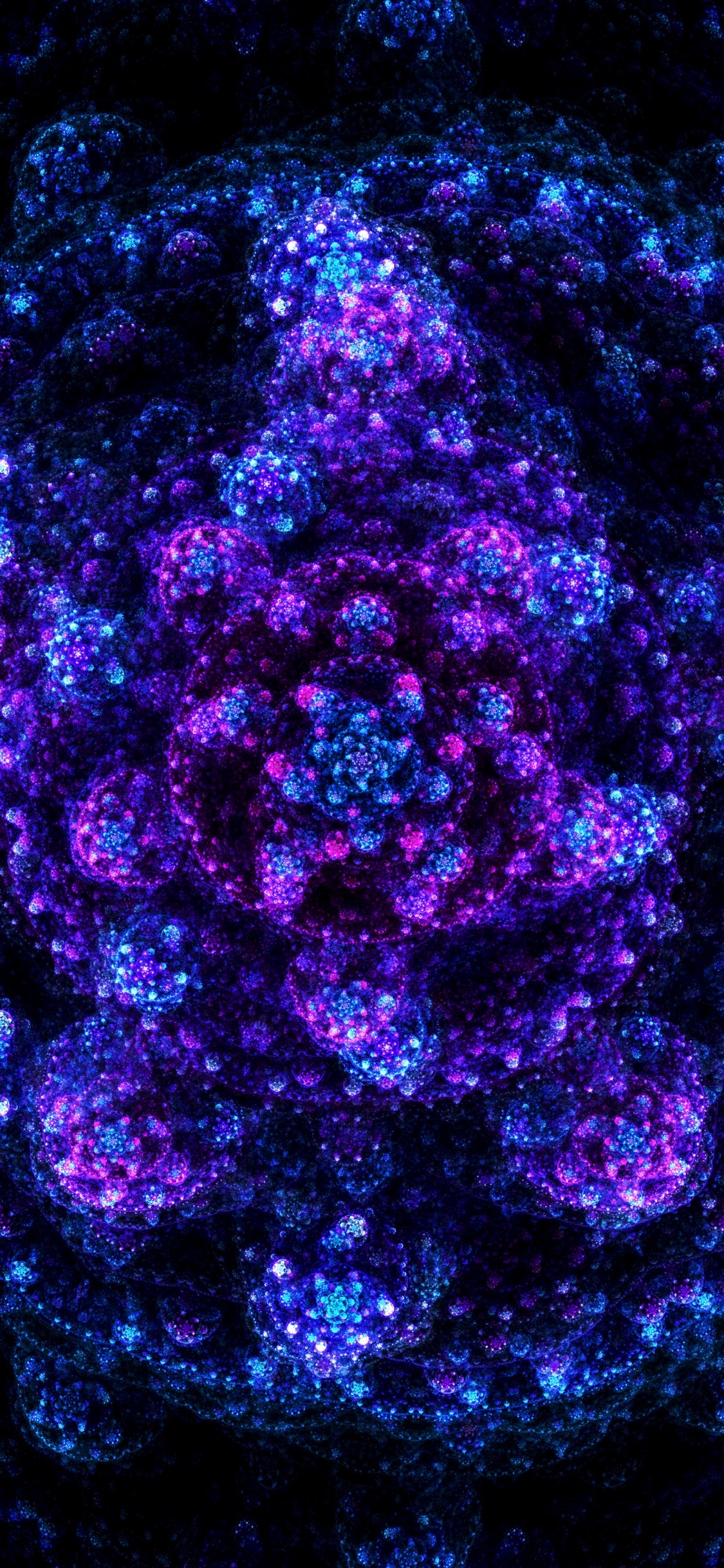 Обои фрактал, фрактальное искусство, пурпур, Фиолетовый, синий в разрешении 1125x2436