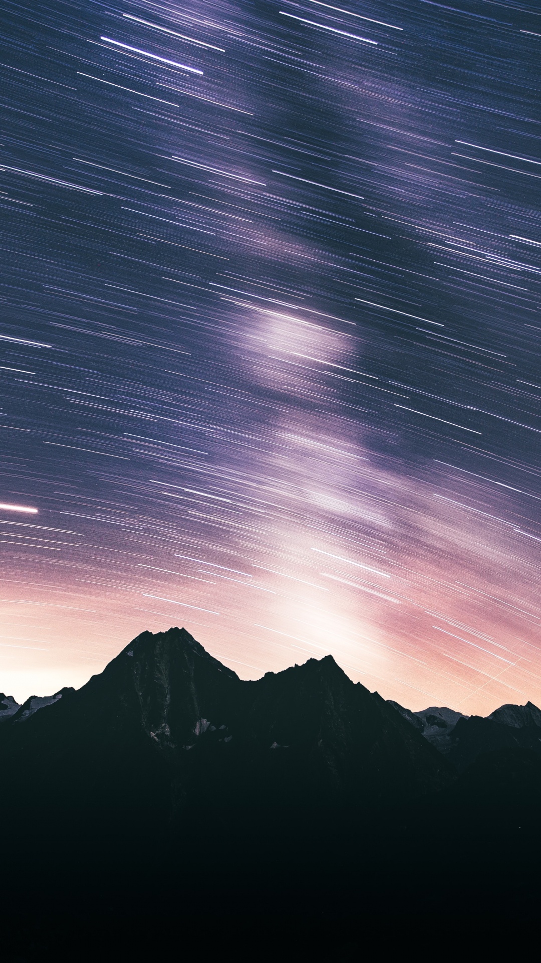 Обои ночь, горный рельеф, гора, атмосфера, горный хребет в разрешении 1080x1920