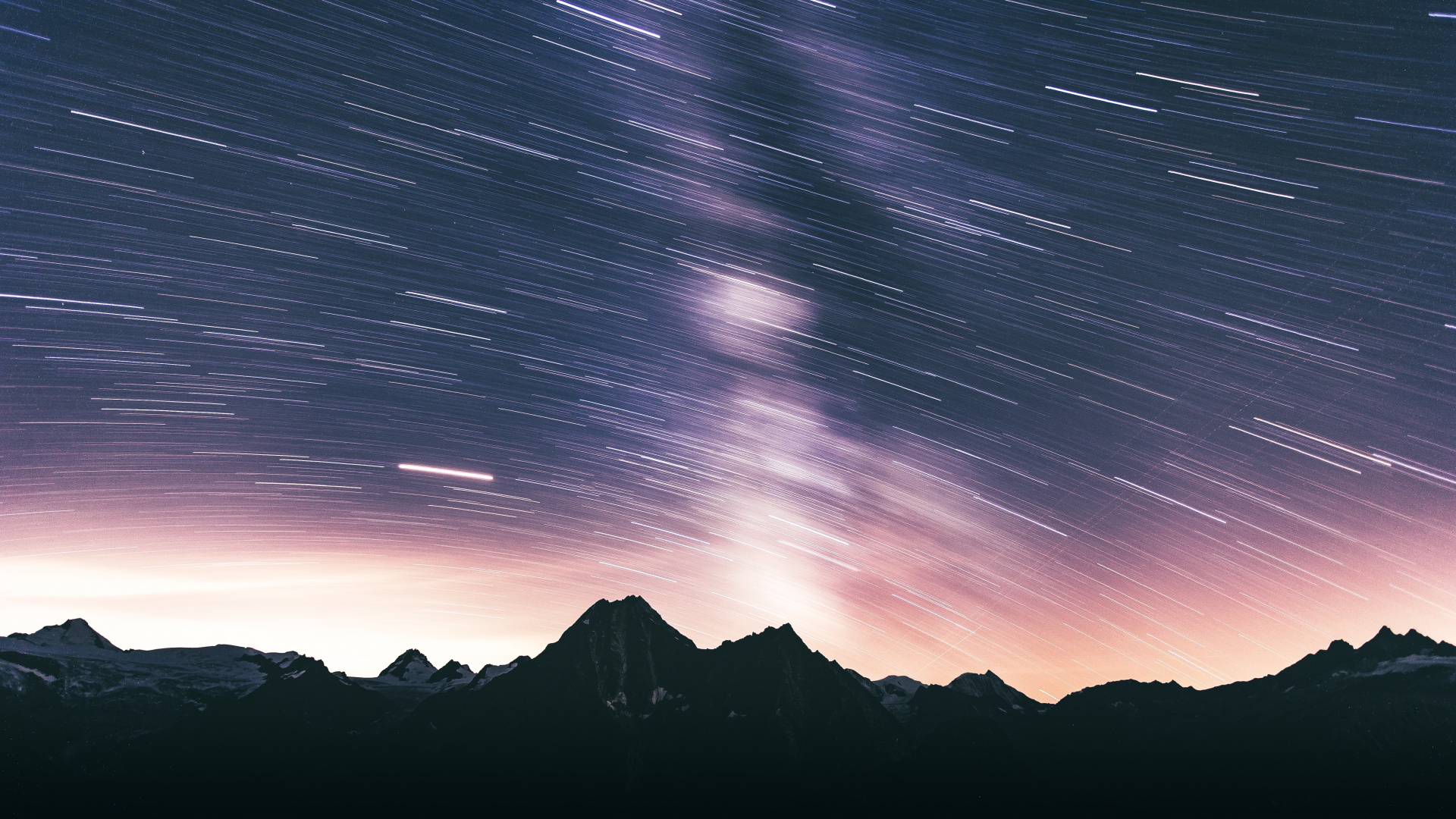 Обои ночь, горный рельеф, гора, атмосфера, горный хребет в разрешении 1920x1080