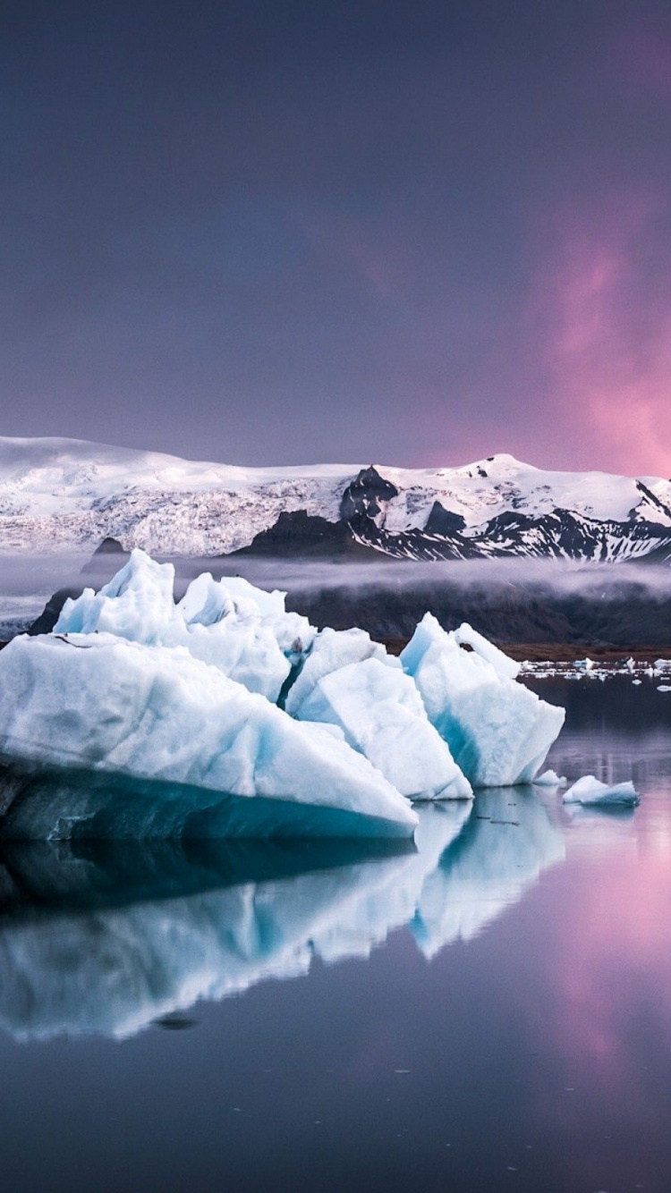 Обои айсберг, природа, лед, морской лед, ледниковое озеро в разрешении 750x1334