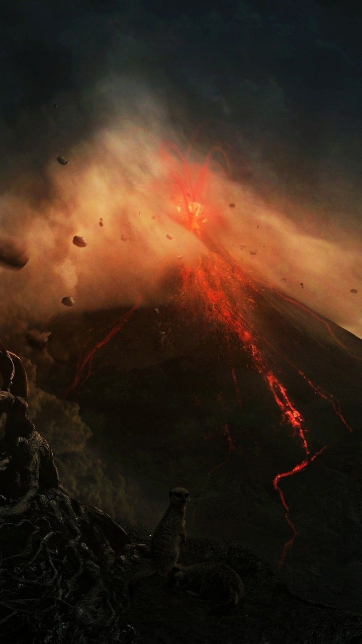 Обои типы вулканических извержений, вулкан, лава, вулканический пепел, вулканического рельефа в разрешении 720x1280