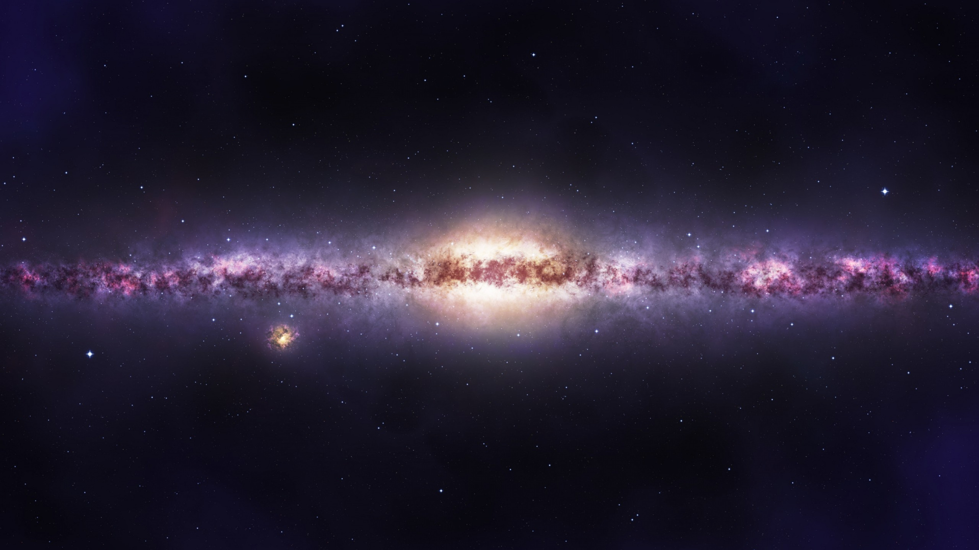 Обои атмосфера, Млечный Путь, Галактика, космическое пространство, астрономический объект в разрешении 1920x1080