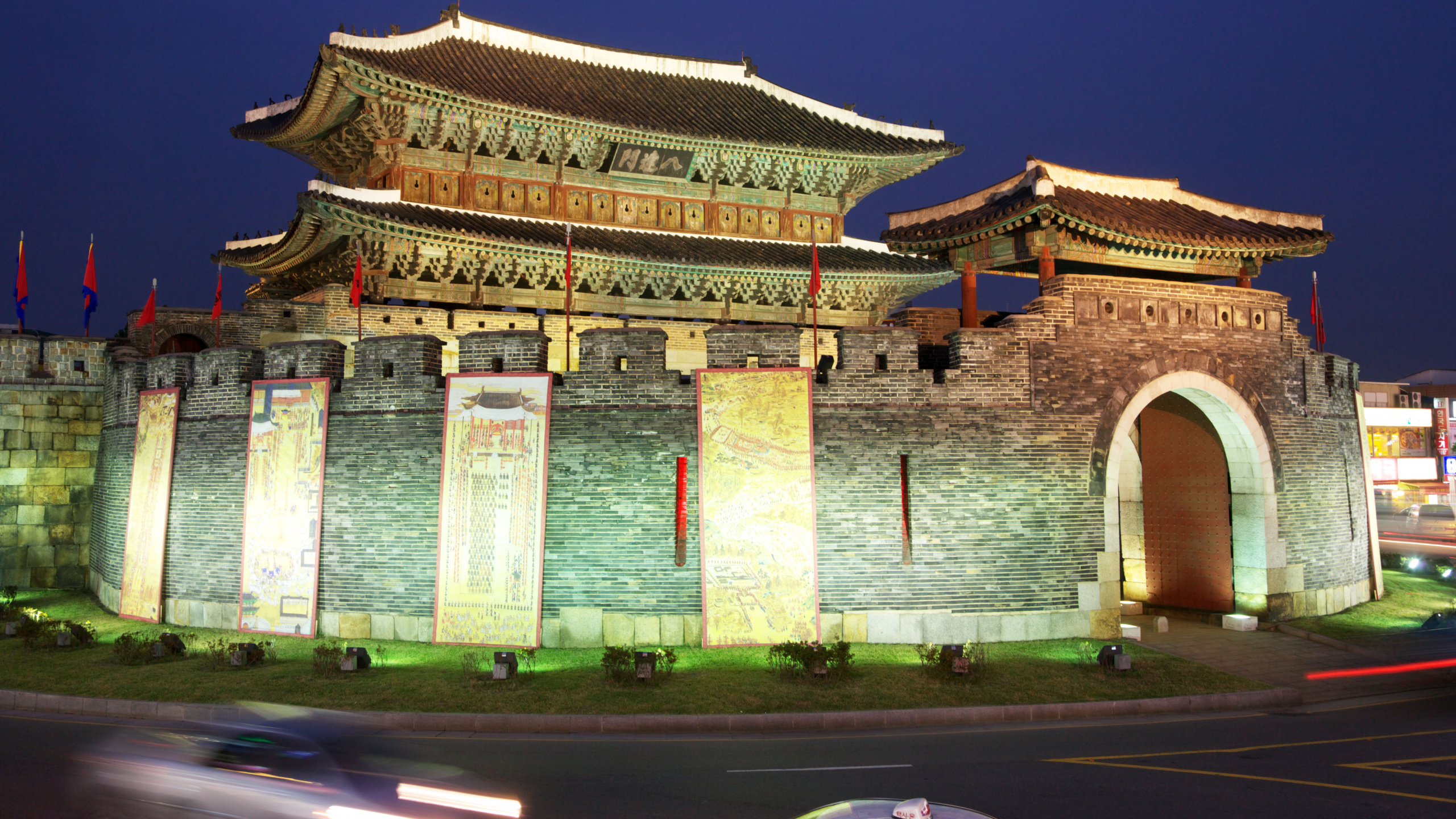 Обои ориентир, арка, историческое место, здание, китайская архитектура в разрешении 2560x1440
