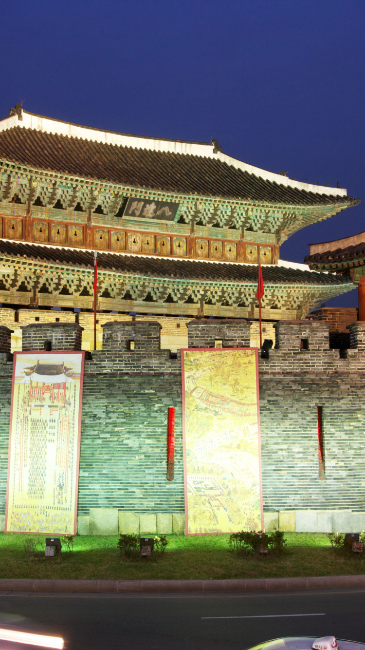 Обои ориентир, арка, историческое место, здание, китайская архитектура в разрешении 750x1334