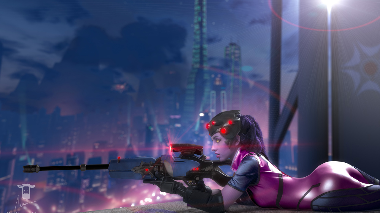 Обои Overwatch, косплей, пурпур, развлечение, забава в разрешении 1280x720
