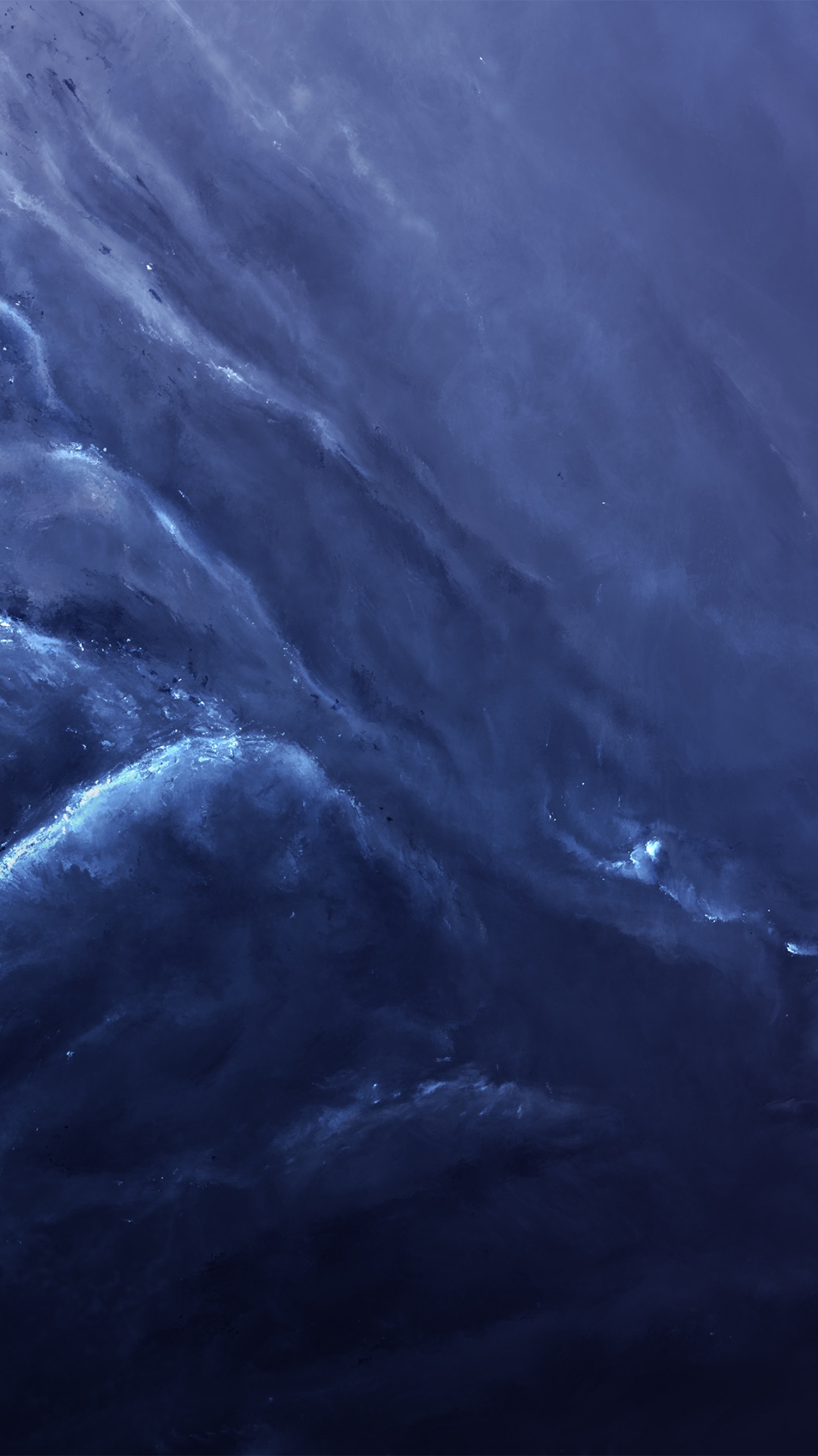 Обои атмосфера, темнота, ледяная пещера, Вселенная, горный хребет в разрешении 1080x1920