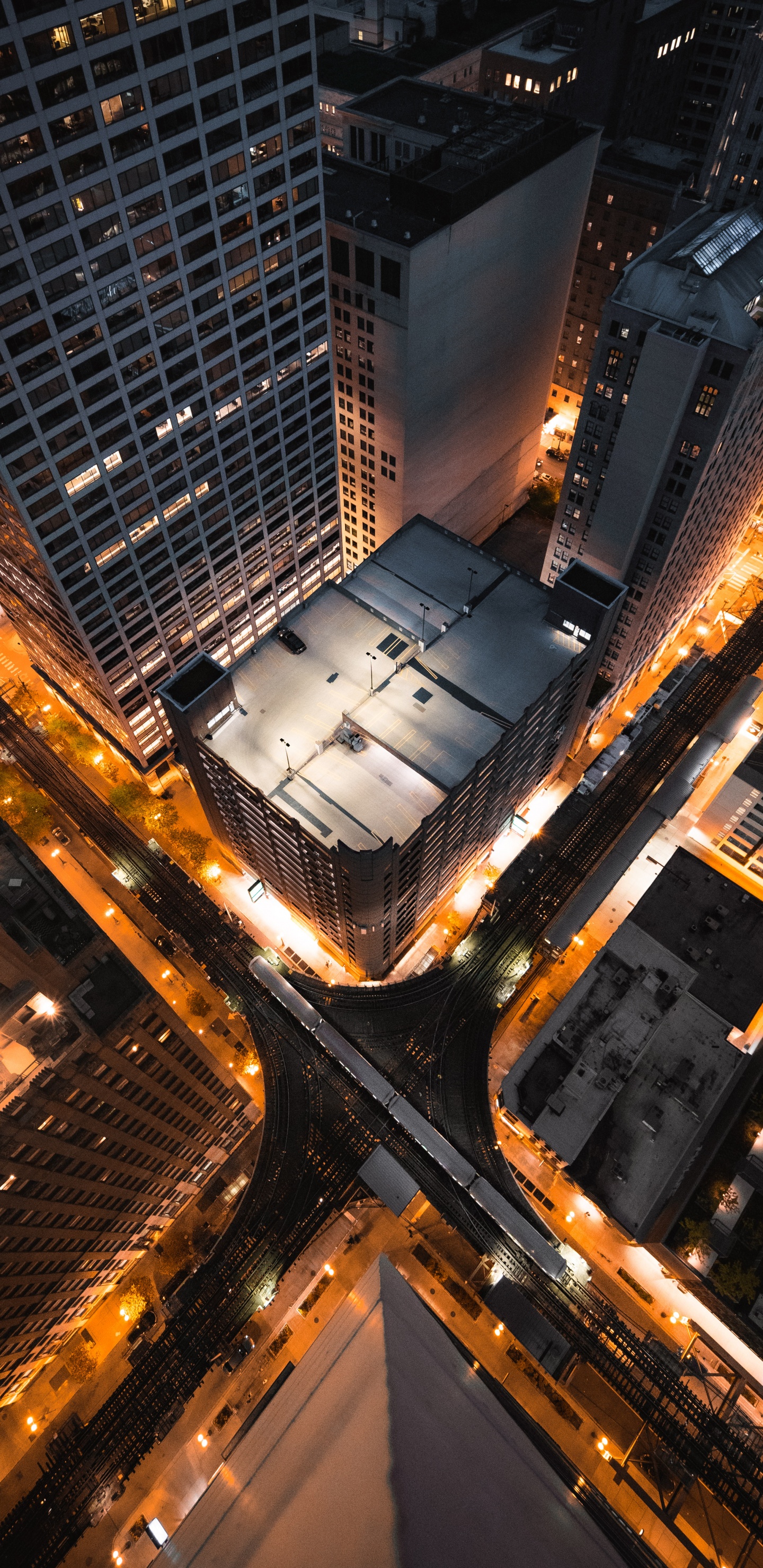 Обои метрополия, ночь, городской район, населенный пункт, город в разрешении 1440x2960