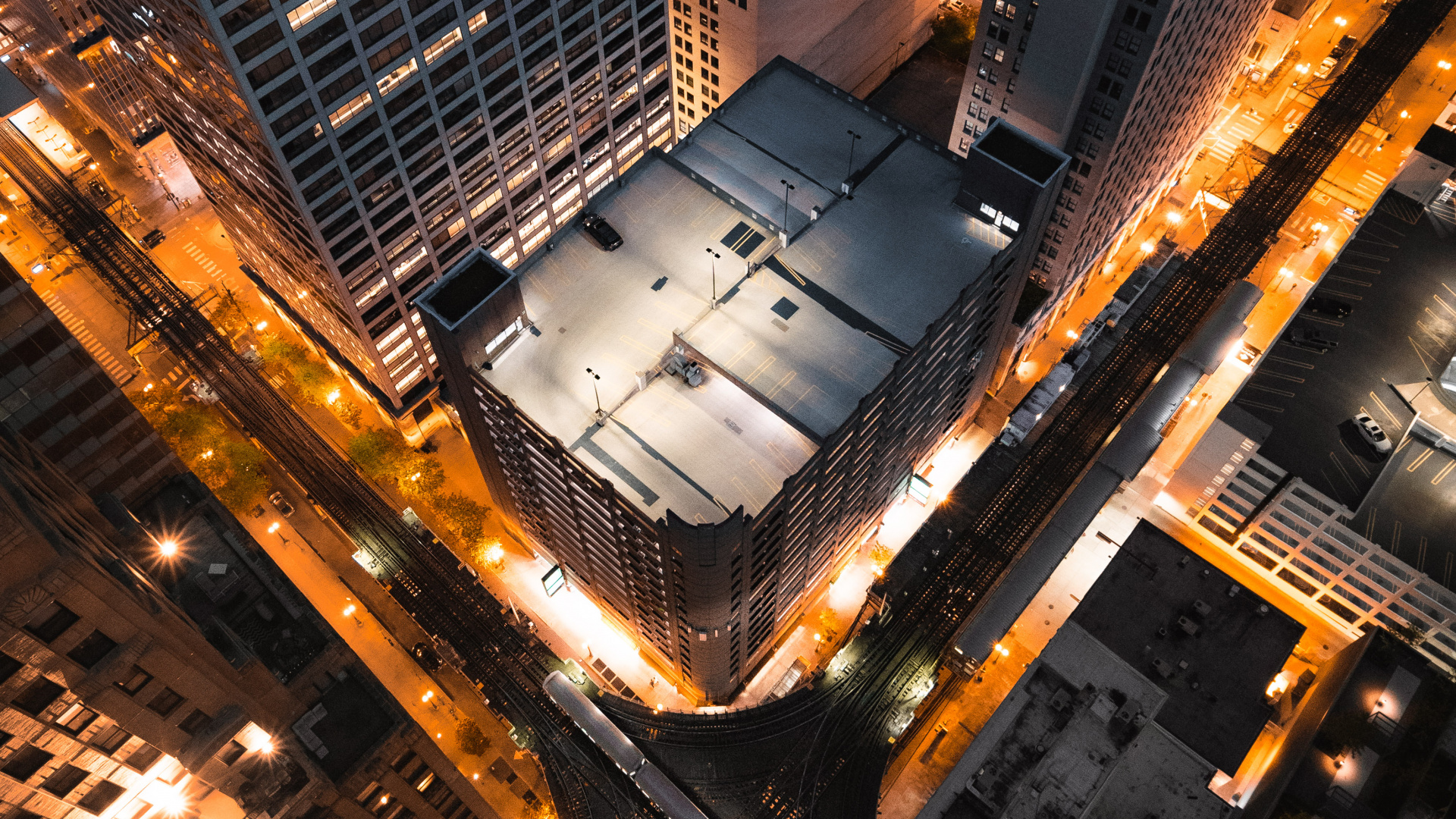 Обои метрополия, ночь, городской район, населенный пункт, город в разрешении 1920x1080