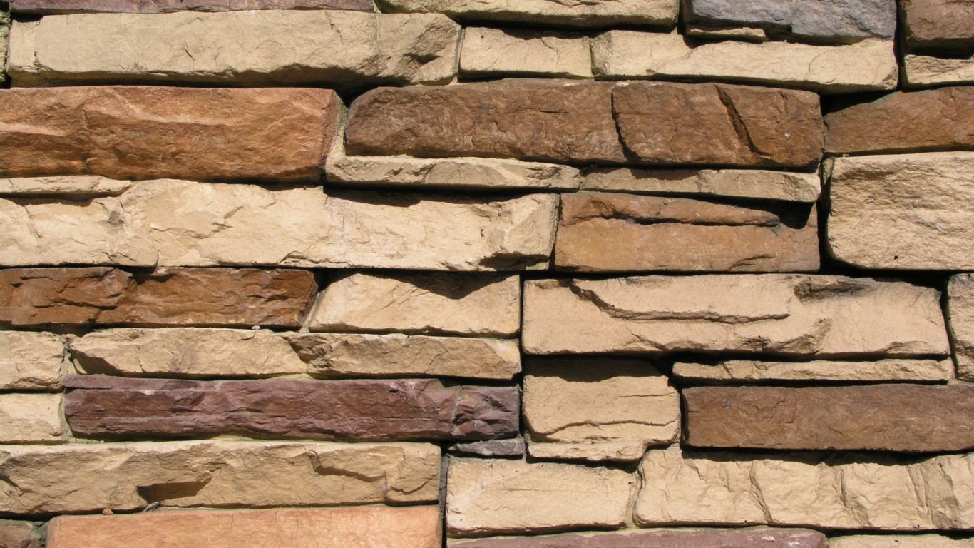 Обои каменная стена, стена, кирпичная кладка, кирпич, рок в разрешении 1366x768