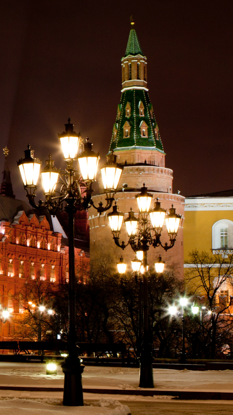 Обои государственный исторический музей, Красная площадь, музей Московского Кремля, музей, ночь в разрешении 750x1334