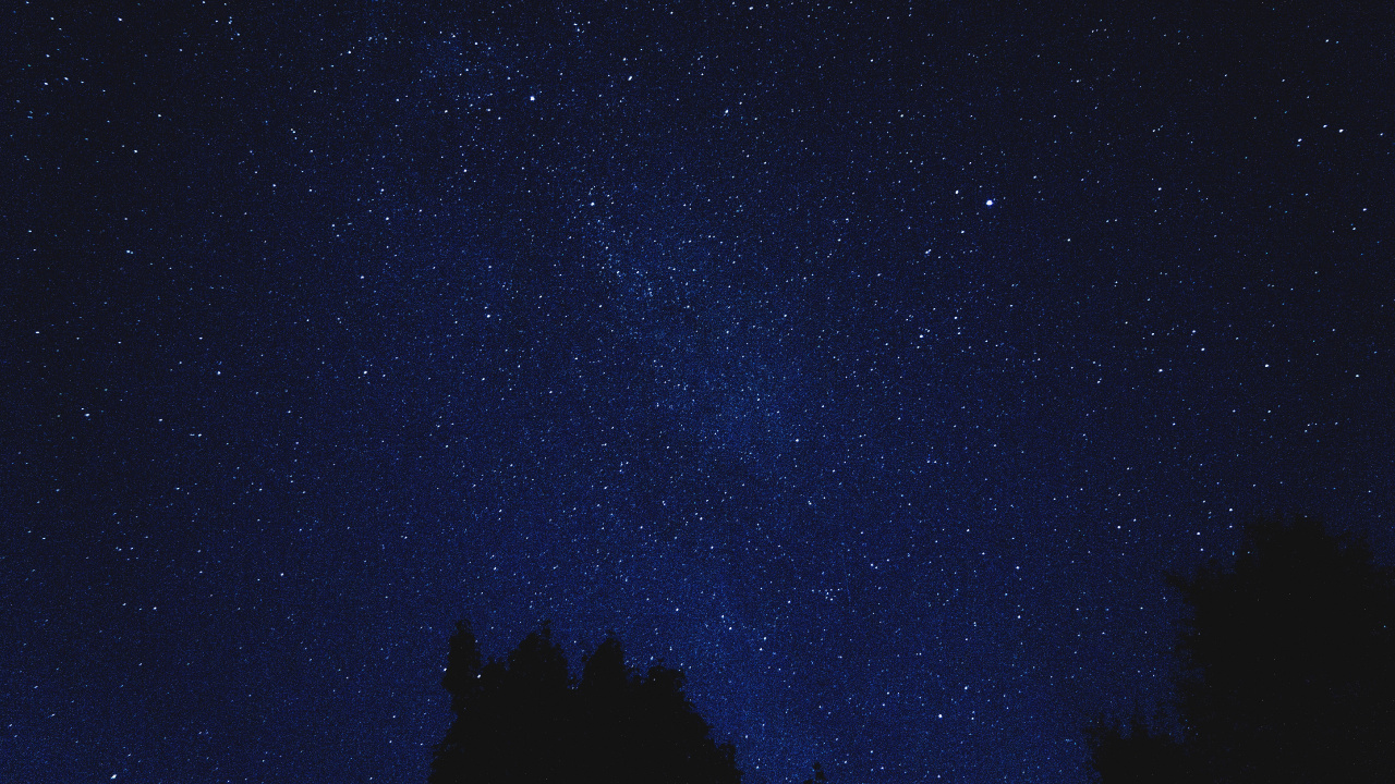 Обои ночное небо, звезда, ночь, синий, черный в разрешении 1280x720