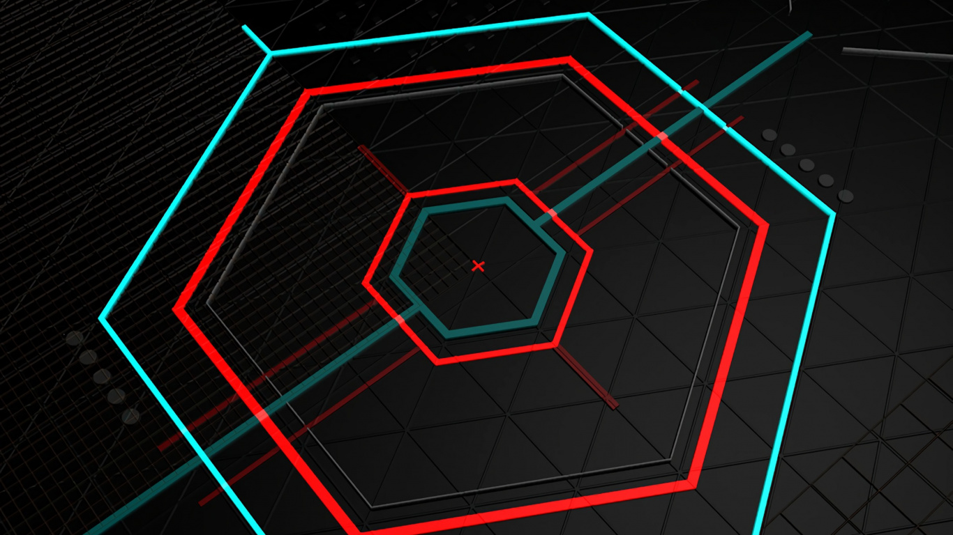 Обои дизайн, технологии, узор, неон, свет в разрешении 1366x768