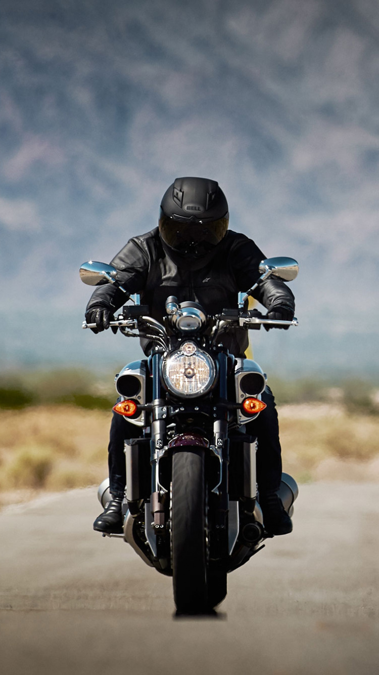 Обои Ямаха мотор Компани, yamaha vmax, мотоцикл, мотоспорт, дорога в разрешении 750x1334