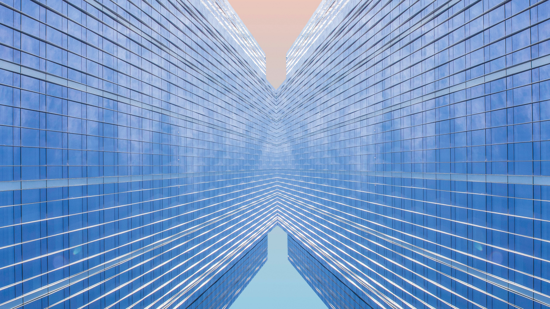 Обои синий, симметрия, архитектура, узор, небо в разрешении 1920x1080