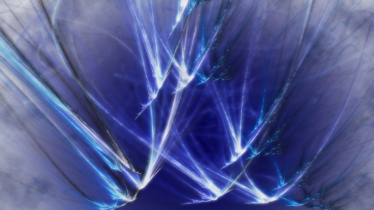 Обои синий, электрик, свет, пурпур, фрактальное искусство в разрешении 1280x720