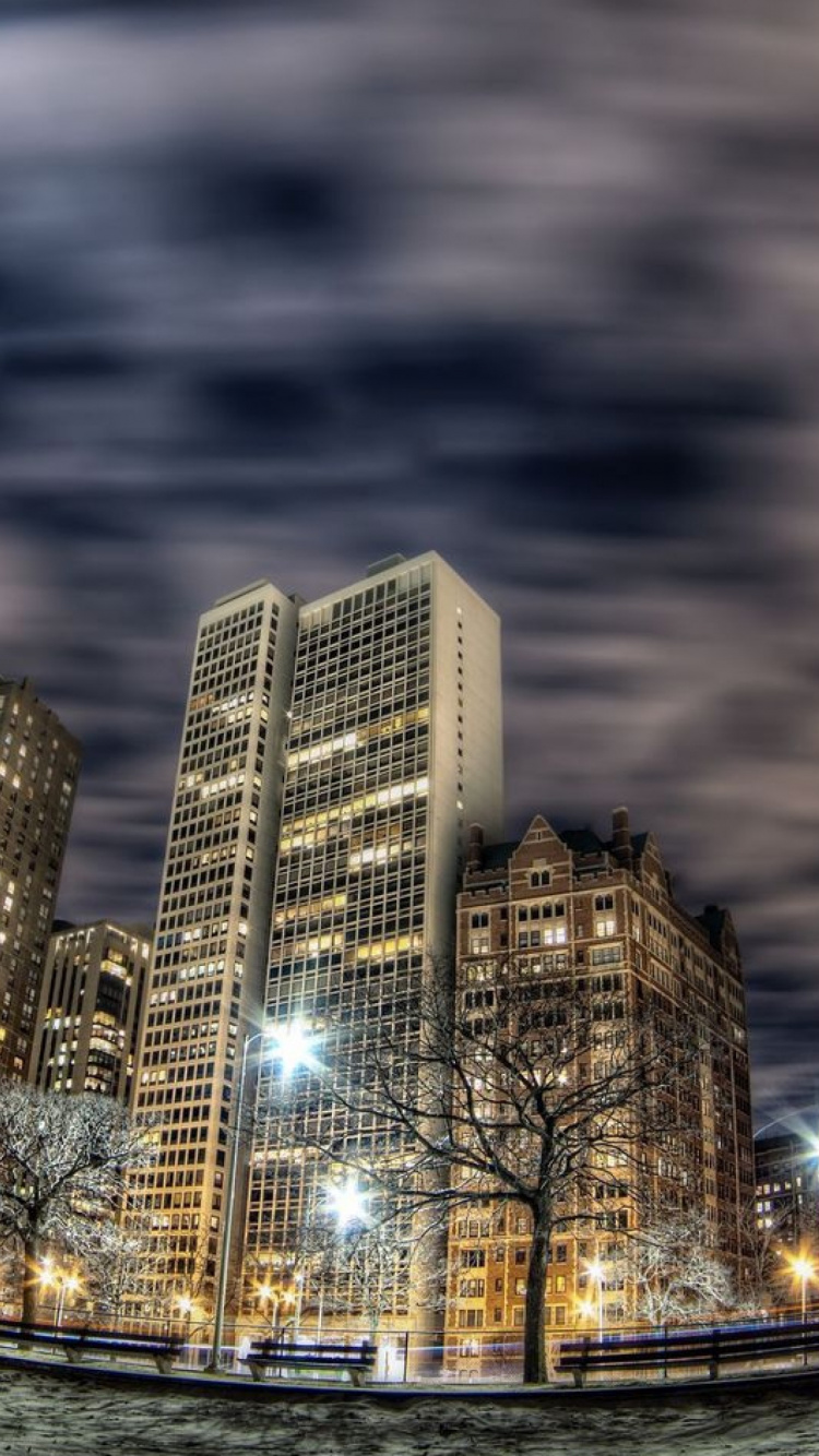 Обои городской пейзаж, город, небоскреб, линия горизонта, метрополия в разрешении 750x1334