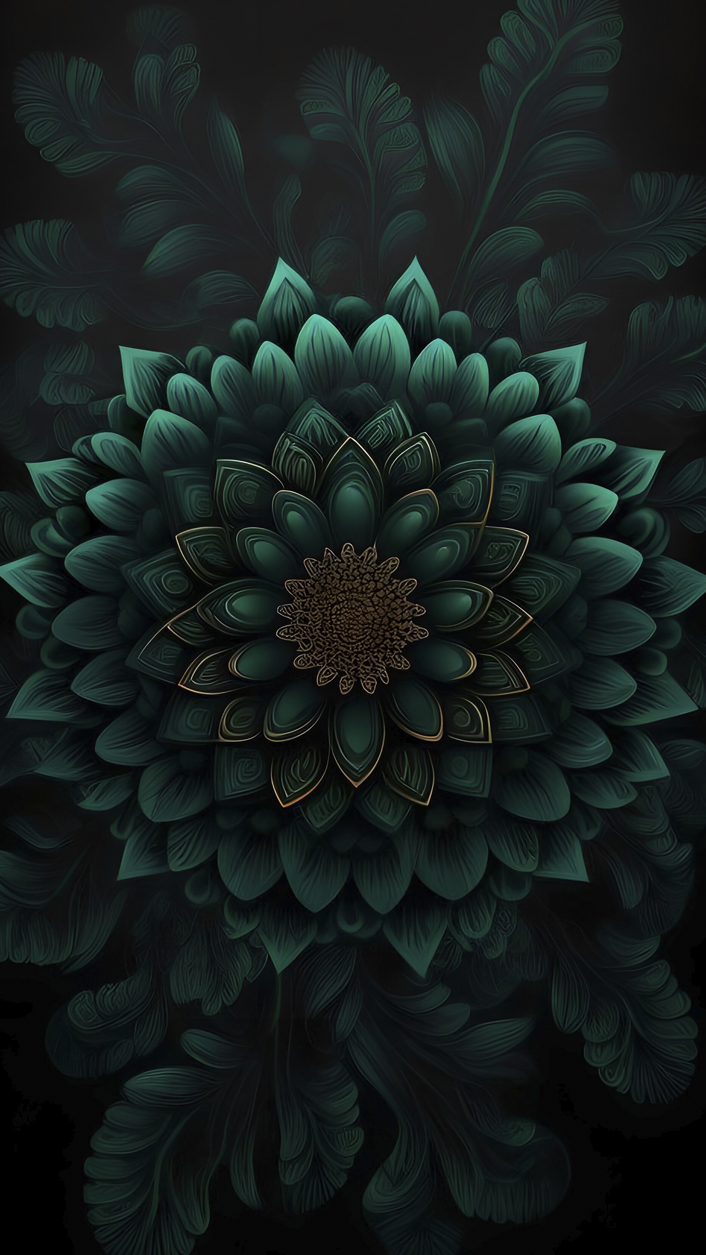 Обои фрактальное искусство, цветок, растение, лепесток, цветковое растение в разрешении 1440x2560