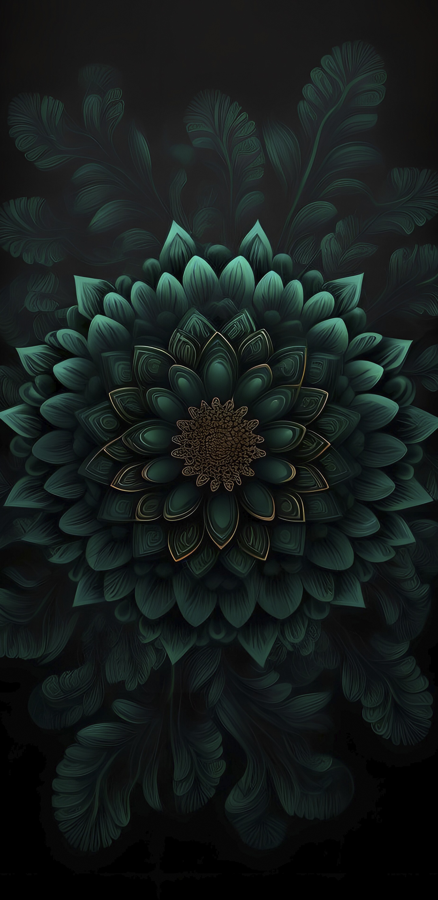 Обои фрактальное искусство, цветок, растение, лепесток, цветковое растение в разрешении 1440x2960