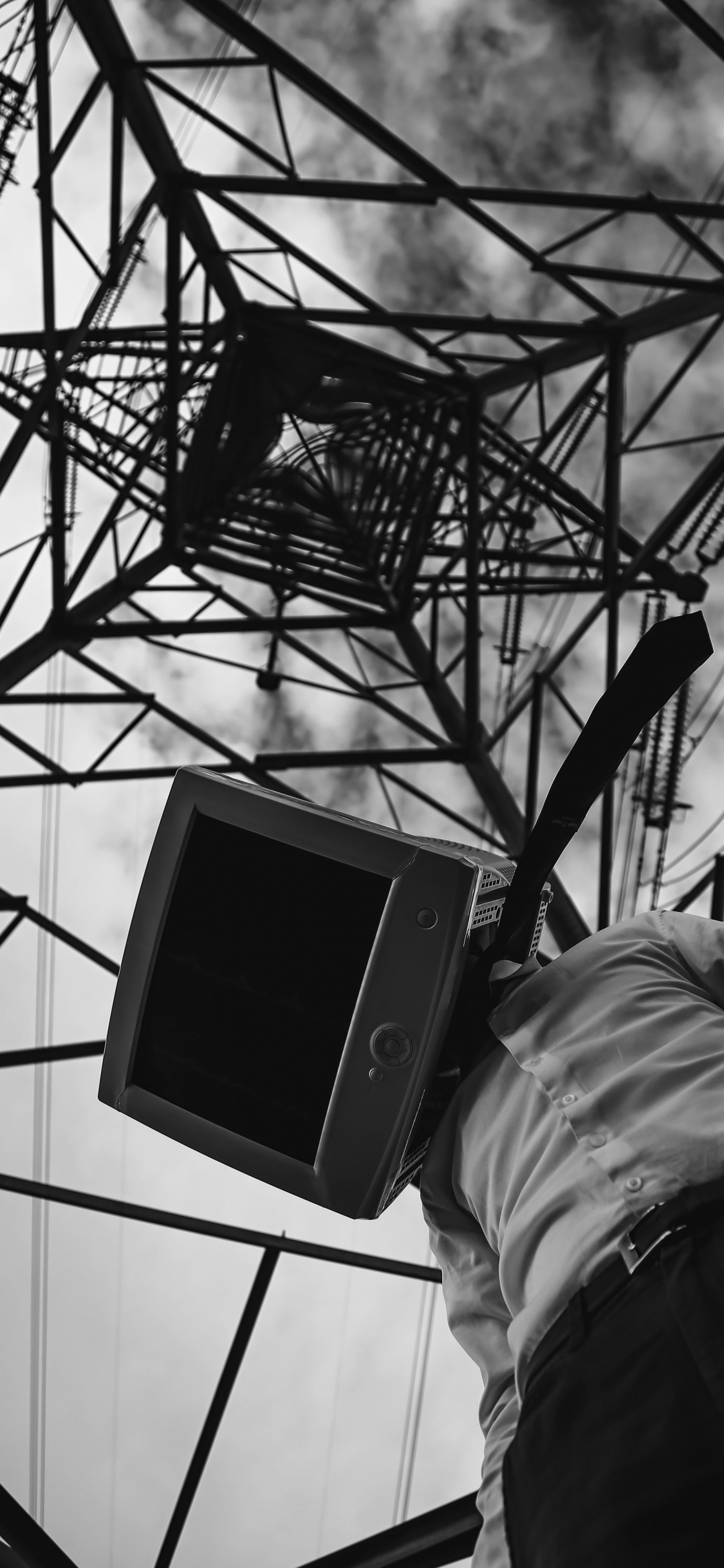 Обои монохромный, архитектура, технологии, монохромный режим, телекоммуникационная техника в разрешении 1125x2436