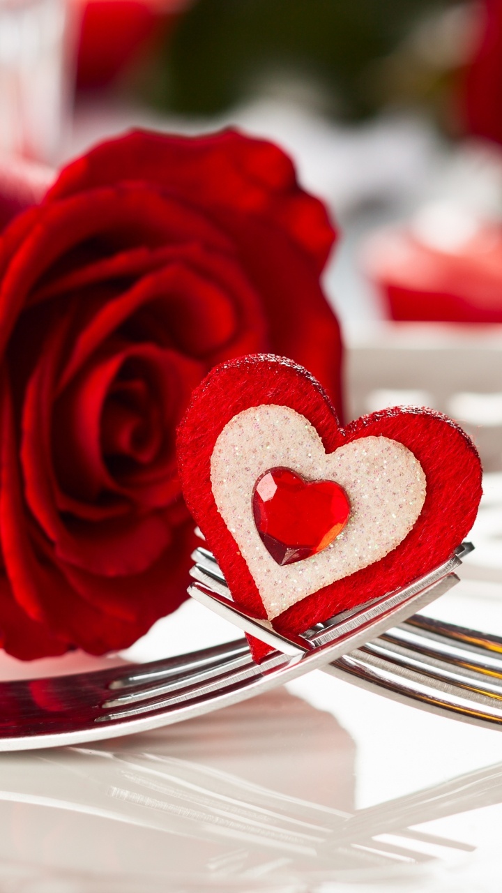 Обои День Святого Валентина, сердце, любовь, Роза, цветок в разрешении 720x1280