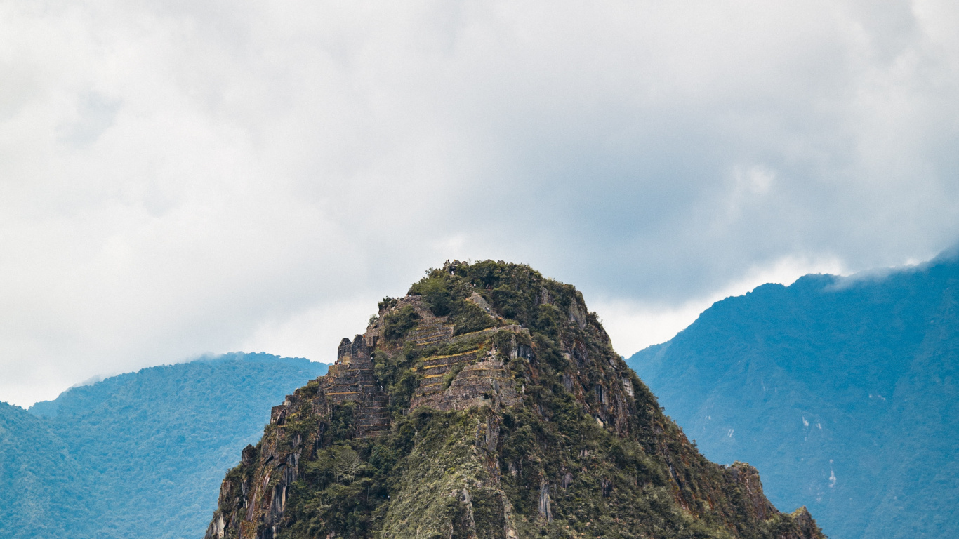 Обои МачуПикчу, гора, хребет, горный хребет, горный рельеф в разрешении 1366x768