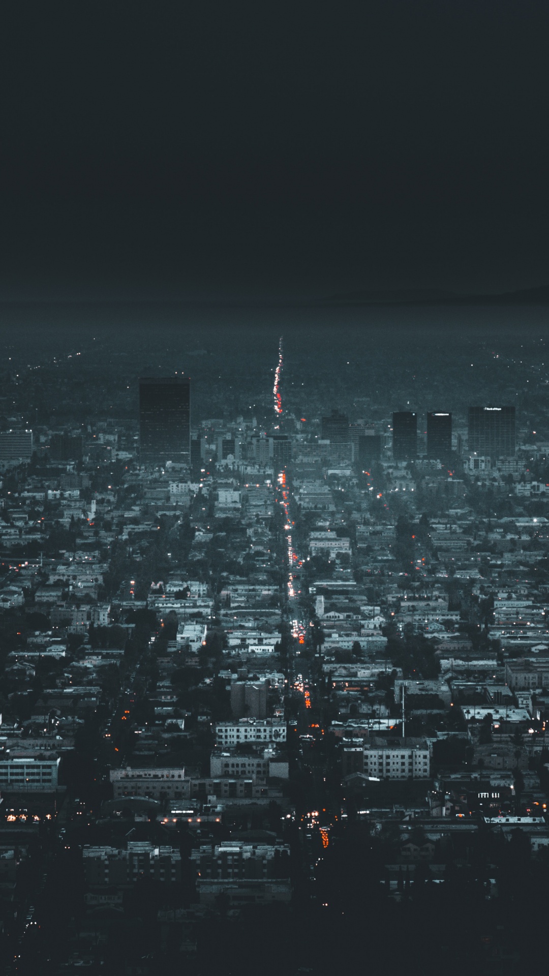 Обои Лос-Анджелес, городской район, ночь, город, городской пейзаж в разрешении 1080x1920