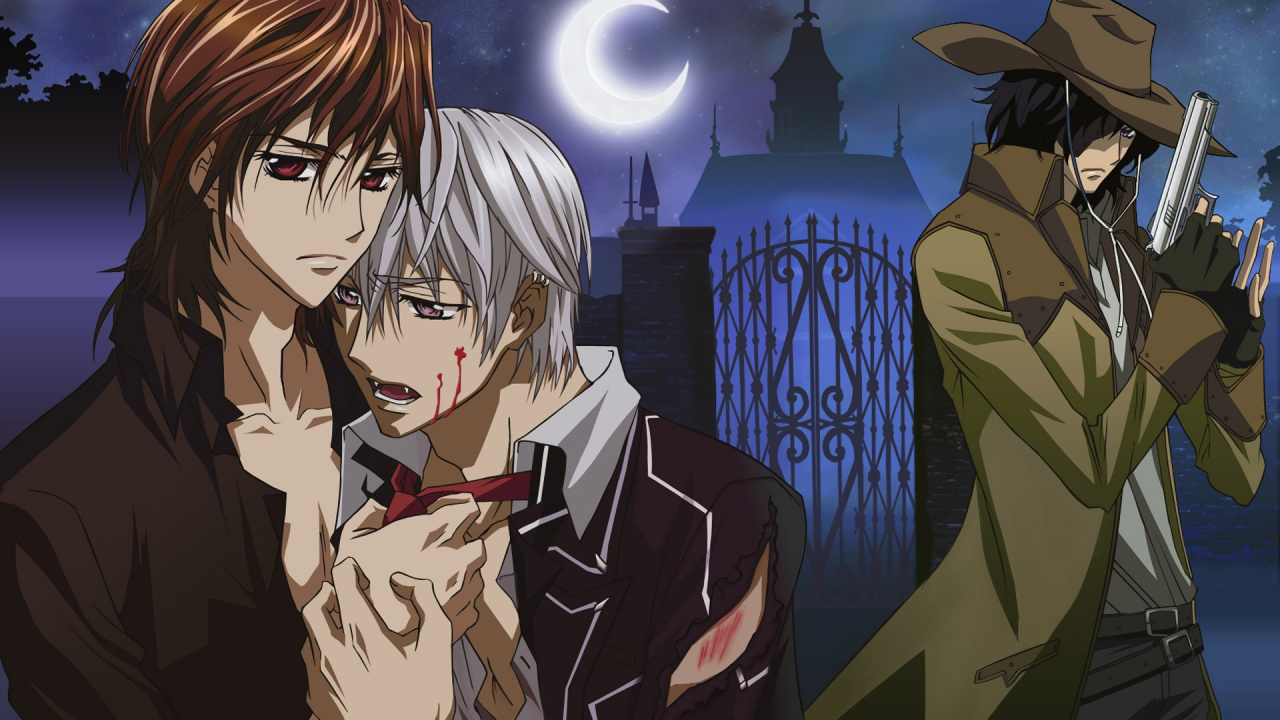 Обои Зеро кирю, канаме куран, Юки кросс, рыцарь вампир, вампир в разрешении 1280x720