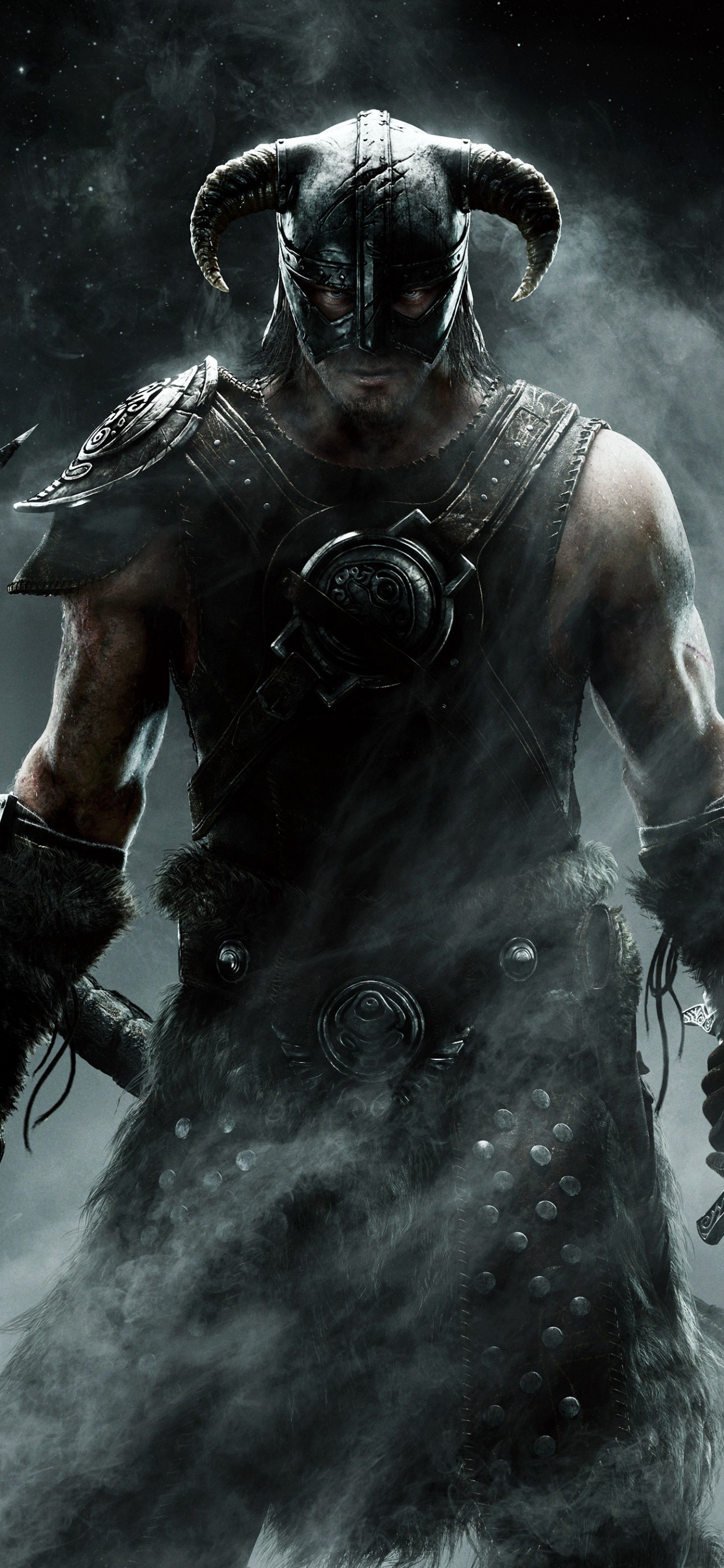 Обои Старший Прокручивает Лопасти, темнота, компьютерная игра, человек, демон в разрешении 1242x2688