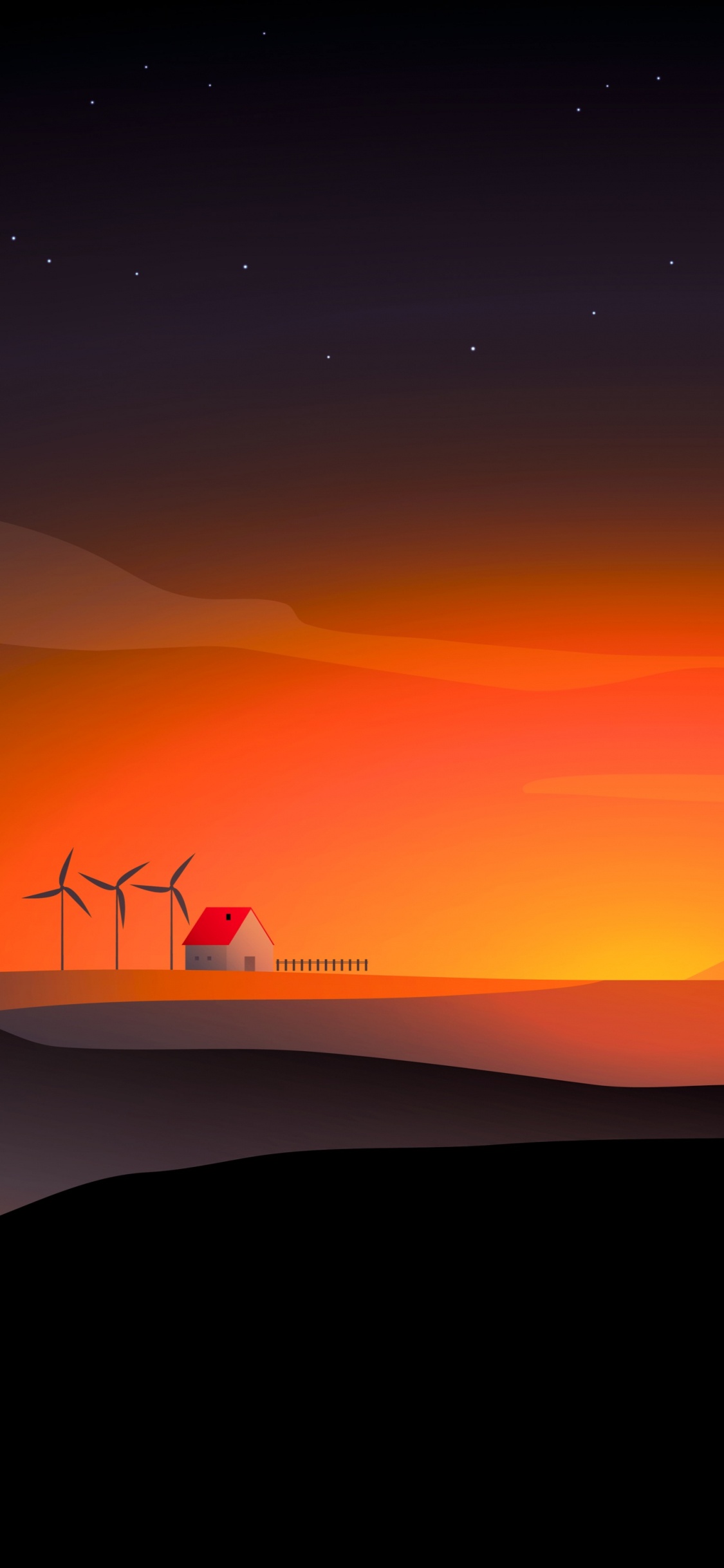 Обои небесный объект, ветряная мельница, атмосфера, экорегион, свет в разрешении 1125x2436