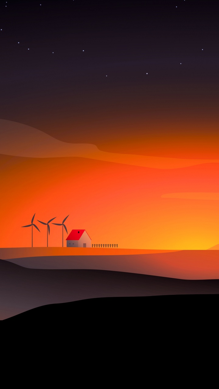 Обои небесный объект, ветряная мельница, атмосфера, экорегион, свет в разрешении 720x1280