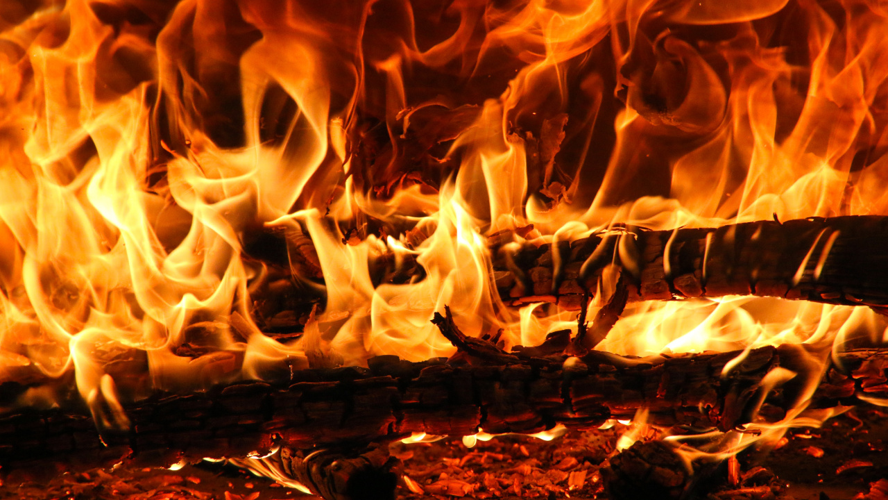 Обои тлеющий уголек, пламя, огонь, тепло, сгорание в разрешении 1280x720