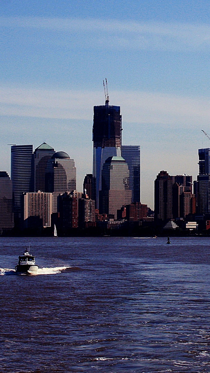 Обои Нью-Йорк, небоскреб, город, линия горизонта, городской пейзаж в разрешении 720x1280