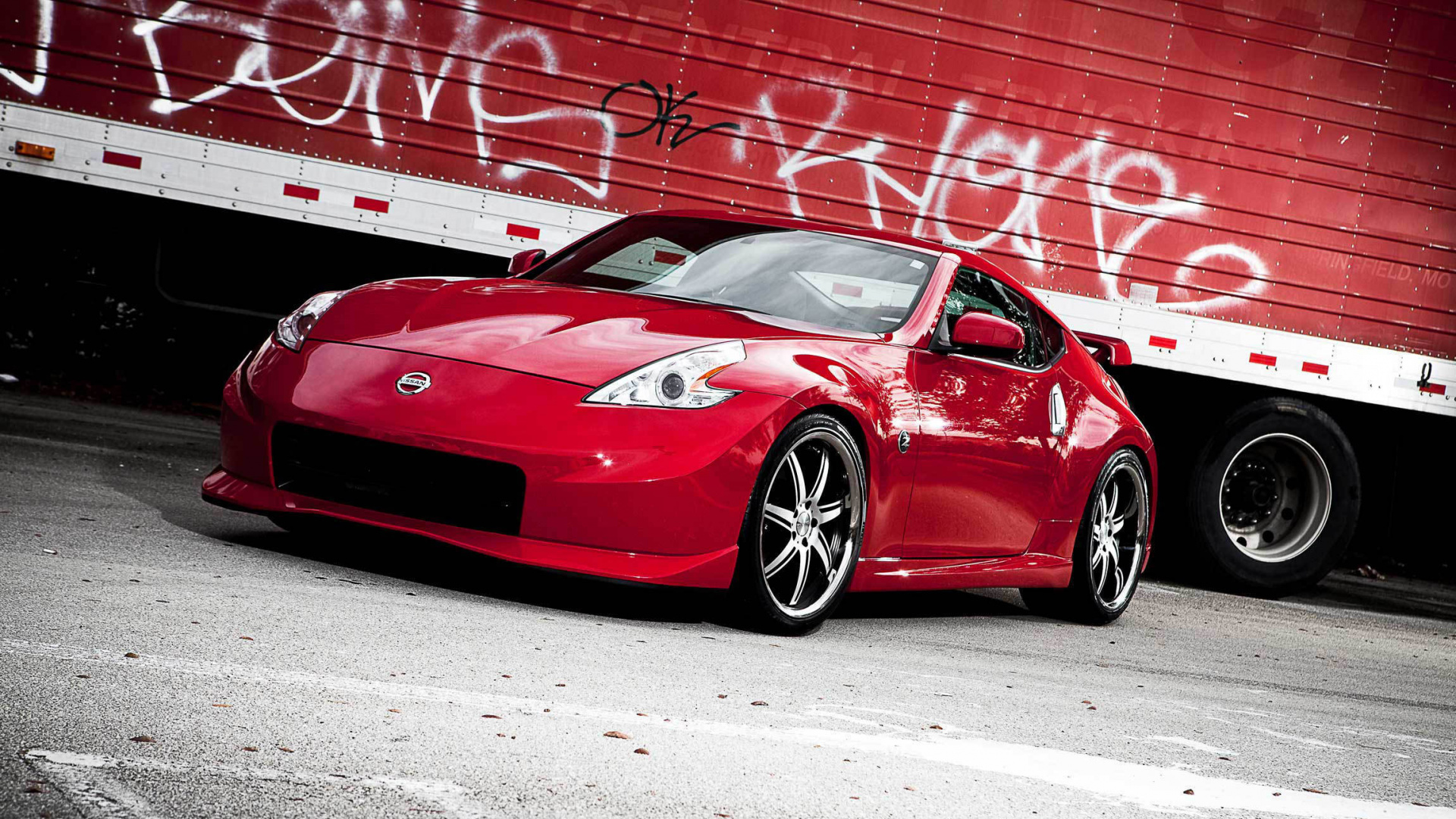 Обои Ниссан, авто, nissan 370z, спорткар, красный цвет в разрешении 1920x1080