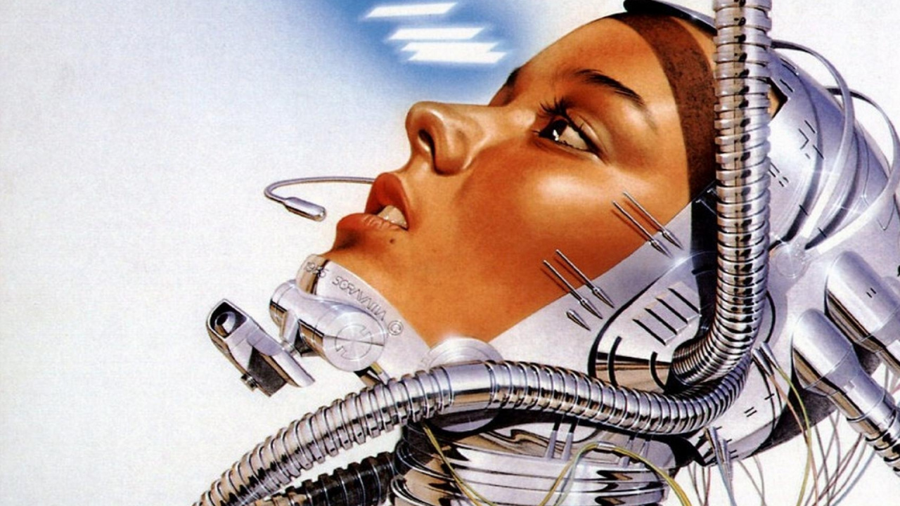 Обои иллюстрация, робот, нос, брови, бровь в разрешении 1280x720