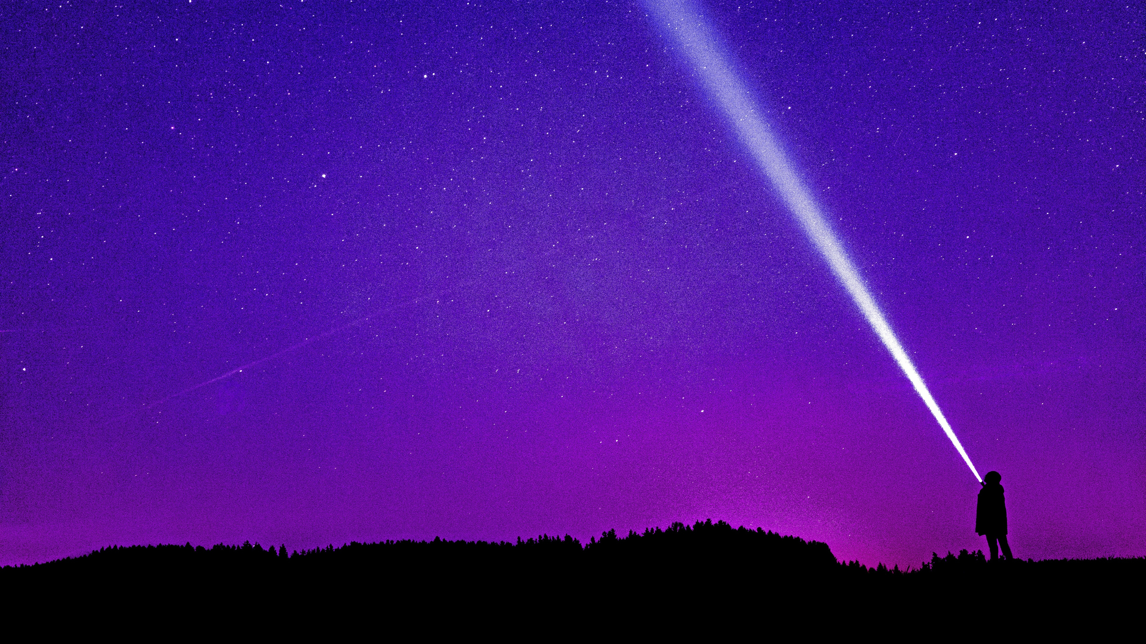 Обои Фиолетовый, пурпур, атмосфера, ночь, космос в разрешении 3840x2160