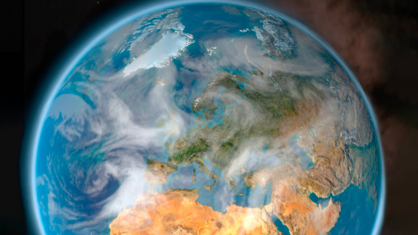 Обои земля, iOS 16, Эпл, ios, мир в разрешении 1366x768