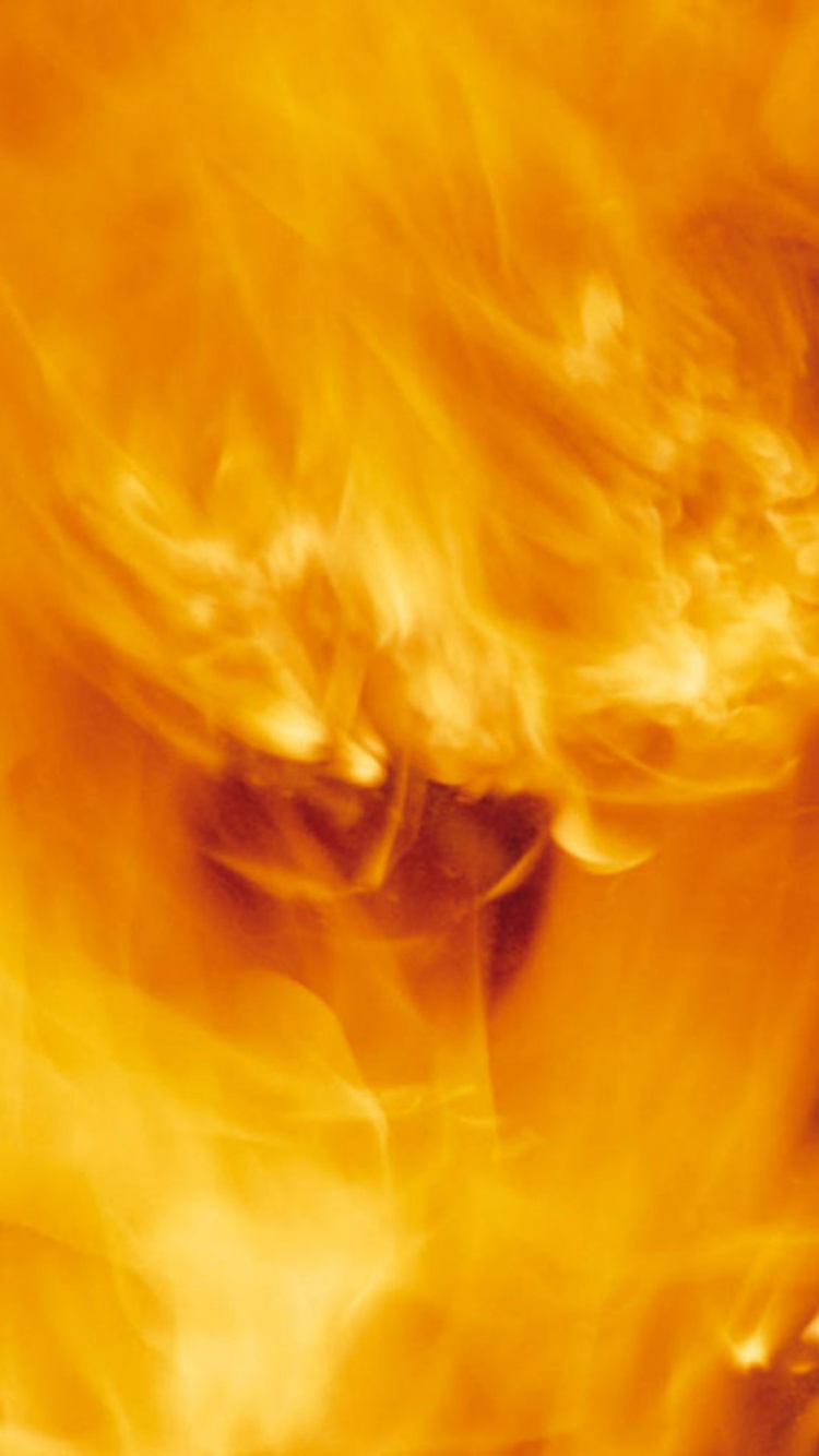 Обои пламя, огонь, желтый, Апельсин, графика в разрешении 750x1334