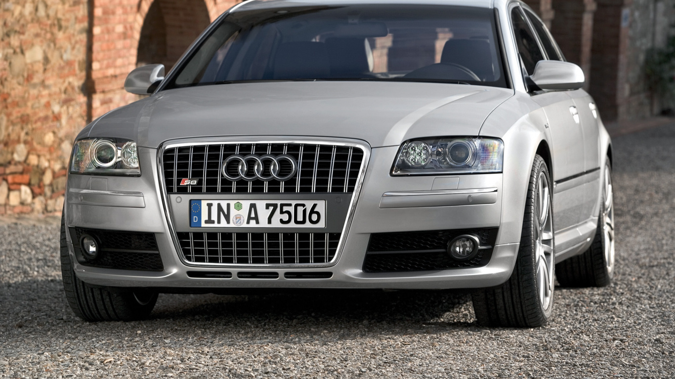 Обои авто, audi, черный, автомобиль среднего размера, семейный автомобиль в разрешении 1366x768