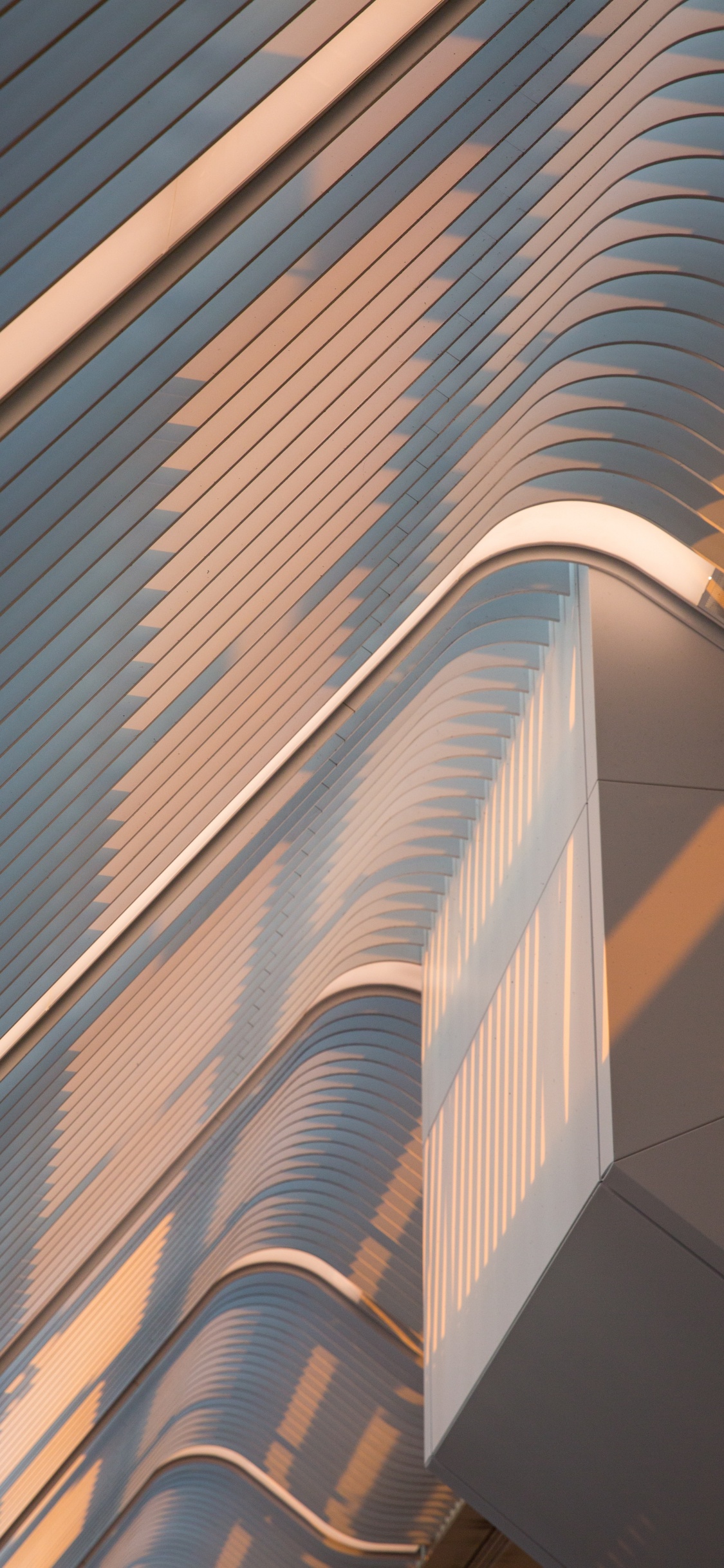 Обои архитектура, фасад, здание, линия, свет в разрешении 1125x2436