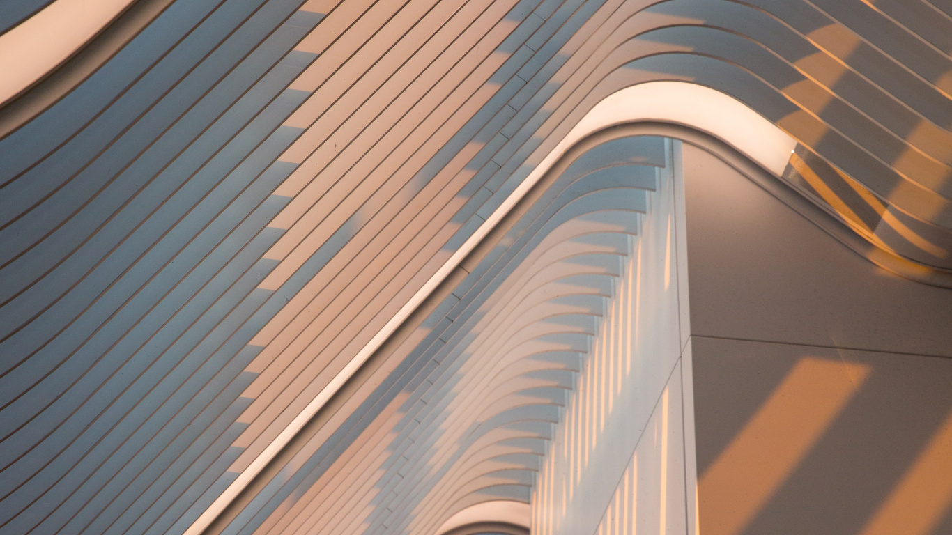 Обои архитектура, фасад, здание, линия, свет в разрешении 1366x768