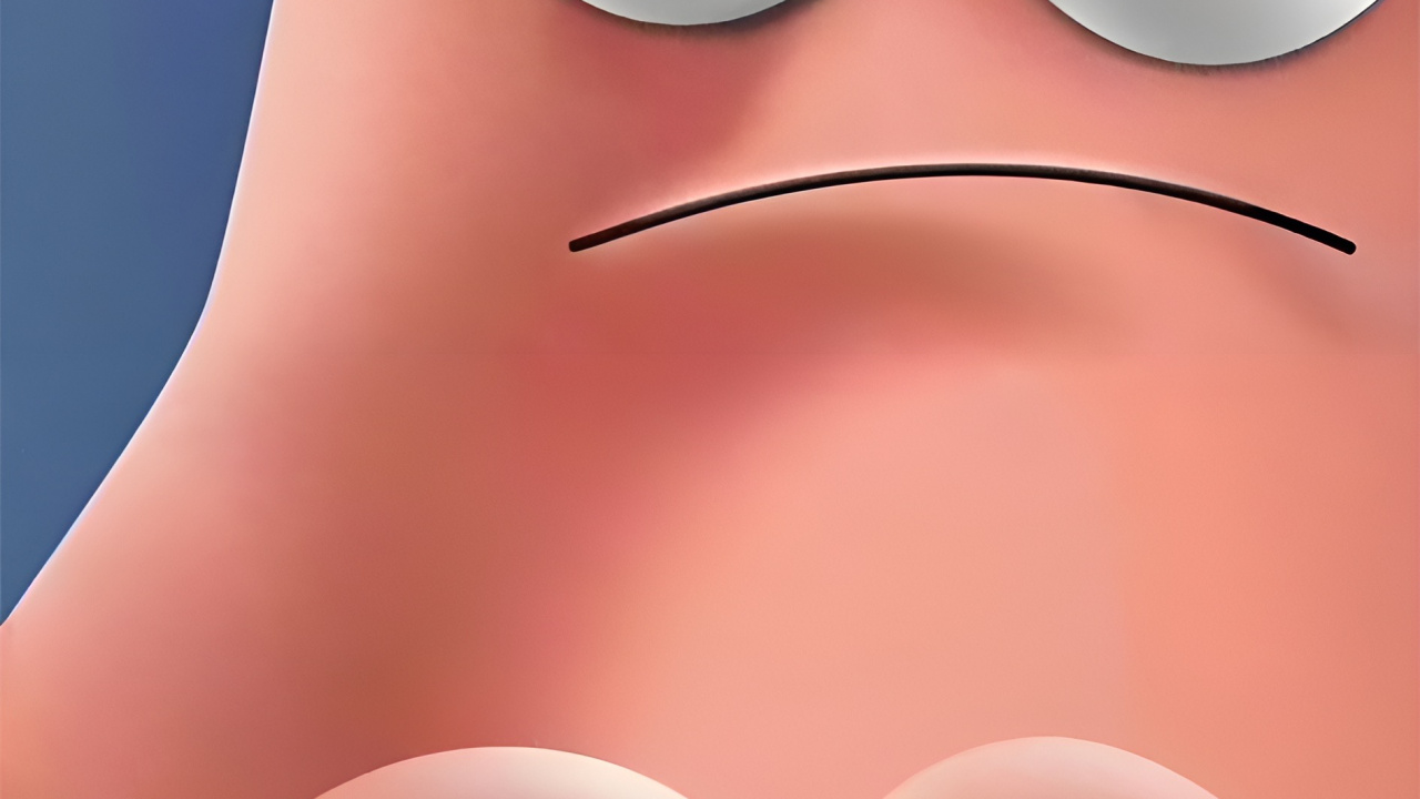 Обои Патрик Стар, iPhone, динамический остров, яблоко, нос в разрешении 1280x720