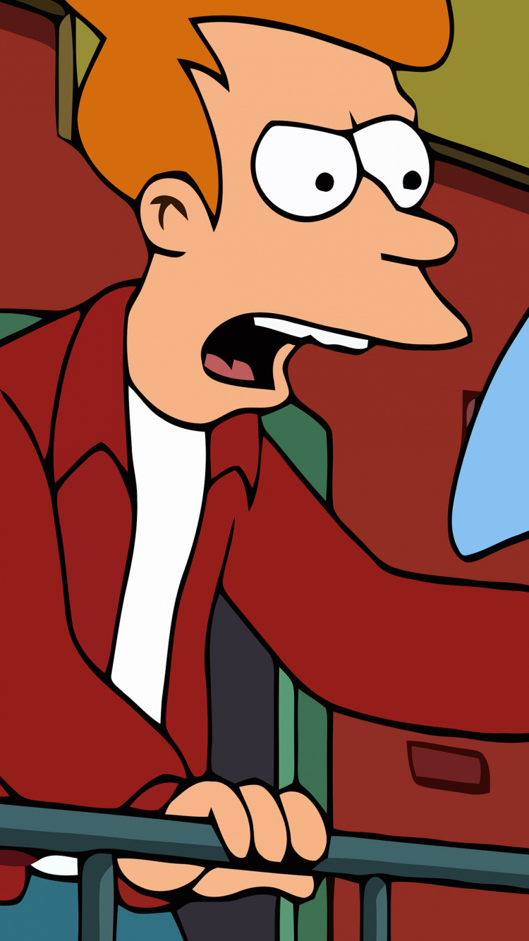 Обои Фрай Футурама, Филипп Джей Фрай, Лилу, клещи, мультфильм в разрешении 750x1334