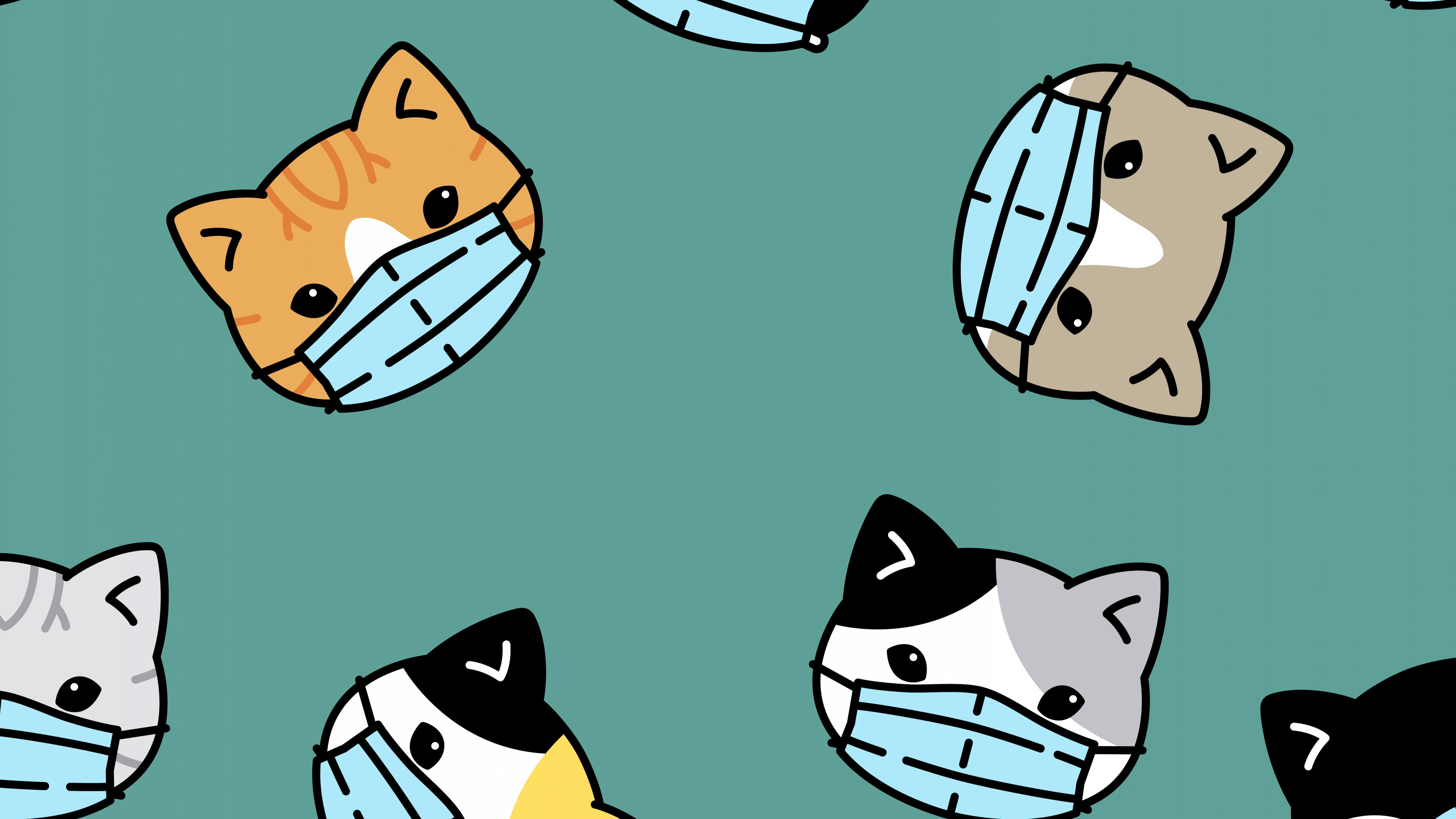 Обои вирус, коронавирус, COVID-19, кот, котенок в разрешении 3840x2160