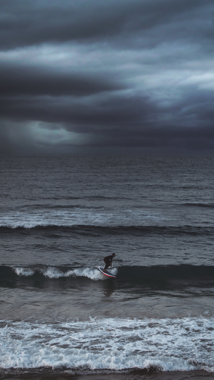 Обои серфинг, волна, океан, море, ветровая волна в разрешении 750x1334