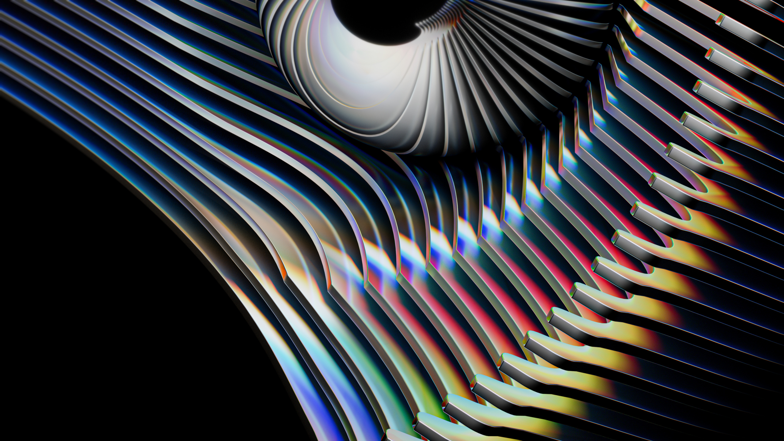 Обои крупный план, линия, арт, узор, электрик в разрешении 2560x1440