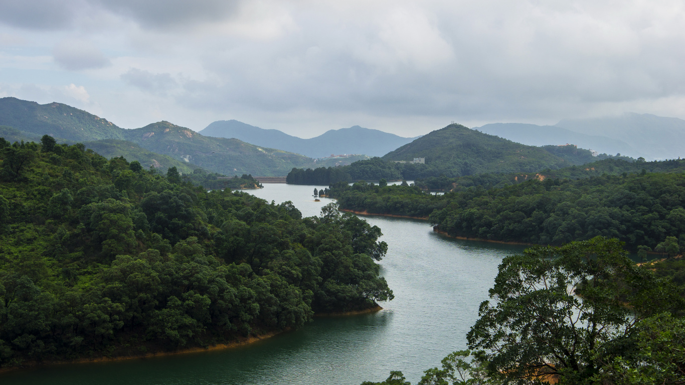 Обои пейзаж, гидроресурсы, нагорье, природа, реки в разрешении 1366x768