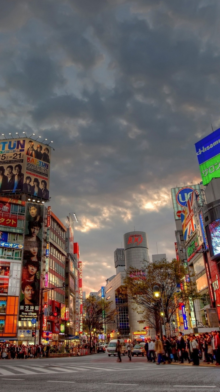 Обои Токио, город, метрополия, городской район, небоскреб в разрешении 750x1334