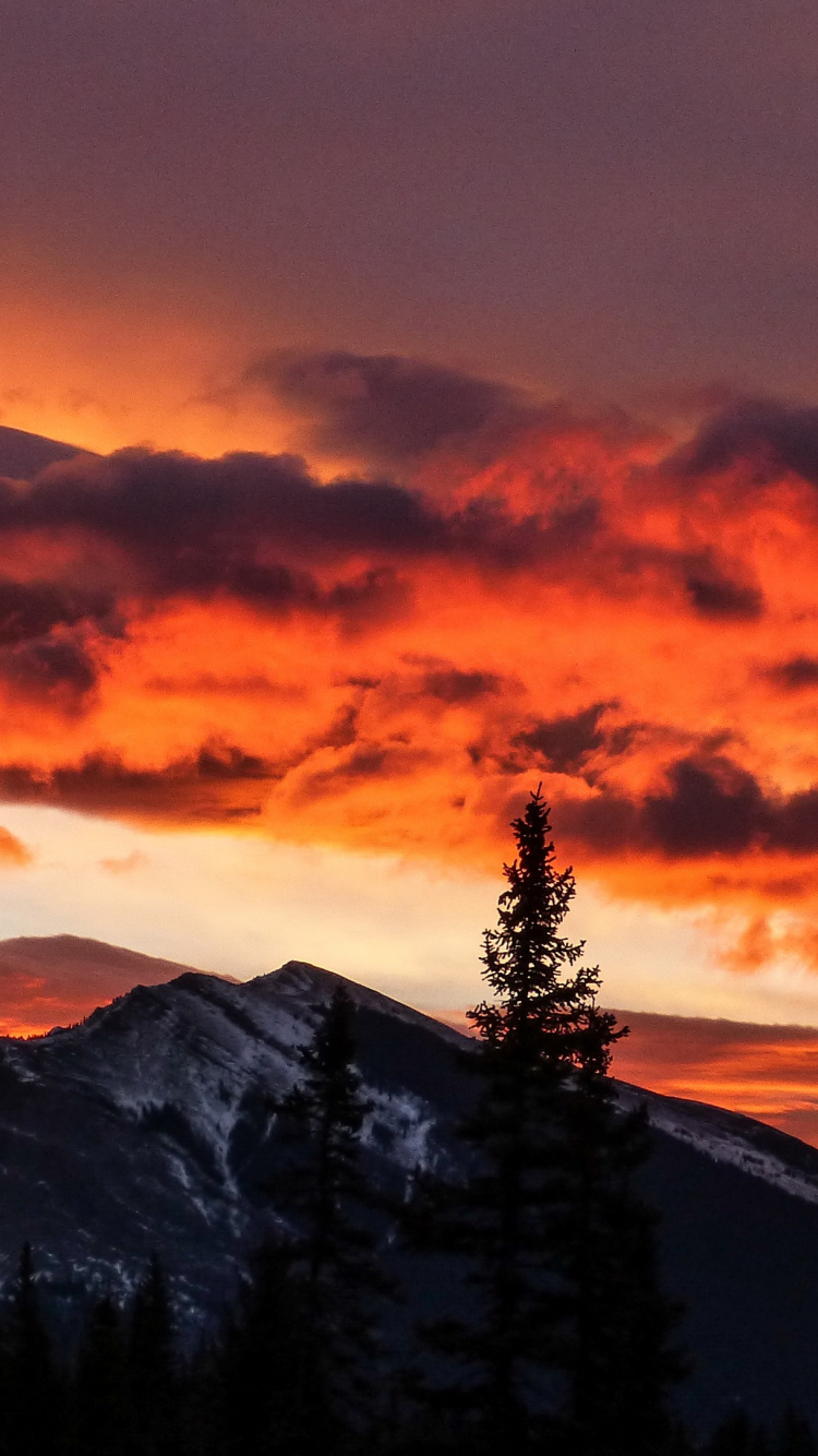 Обои облако, атмосфера, экорегион, послесвечение, гора в разрешении 750x1334