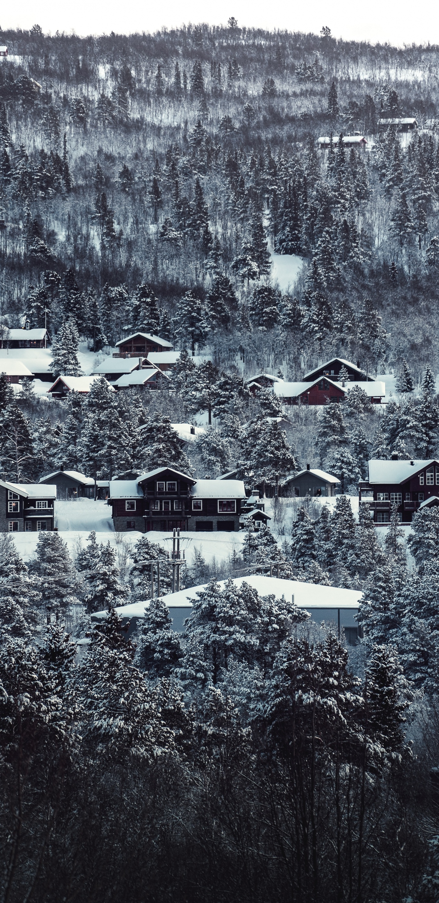 Обои Торридон, черный и белый, вода, пейзаж, архитектура в разрешении 1440x2960